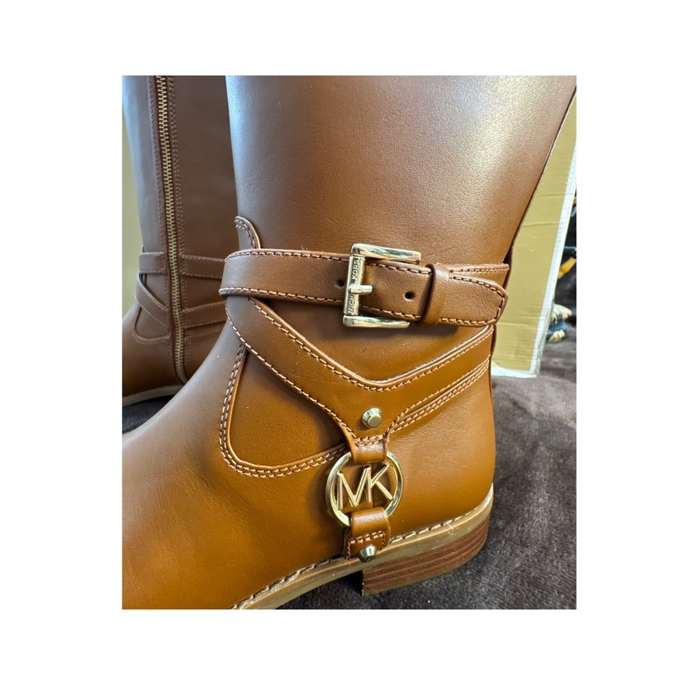 Michael Kors Chestnut Brown Leather Riding Boots size 5.5 - Picture 7 of 9